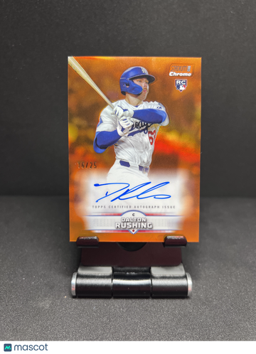 2025 STADIUM CLUB DALTON RUSHING CHROME ORANGE REFRACTOR AUTO /25 RC