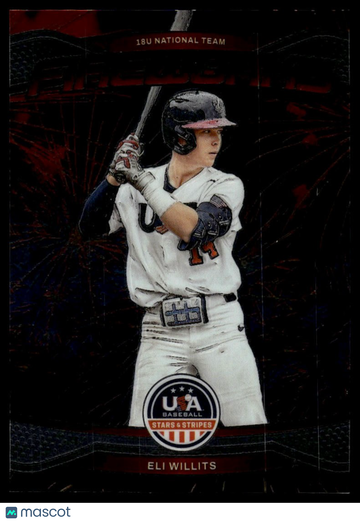 2026 Panini Stars & Stripes Prizm USA Baseball Eli Willits #25 Fireworks