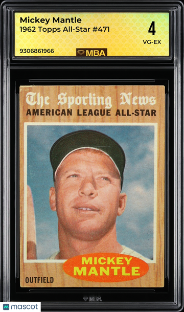 1962 Topps Mickey Mantle #471 All-Star MBA 4