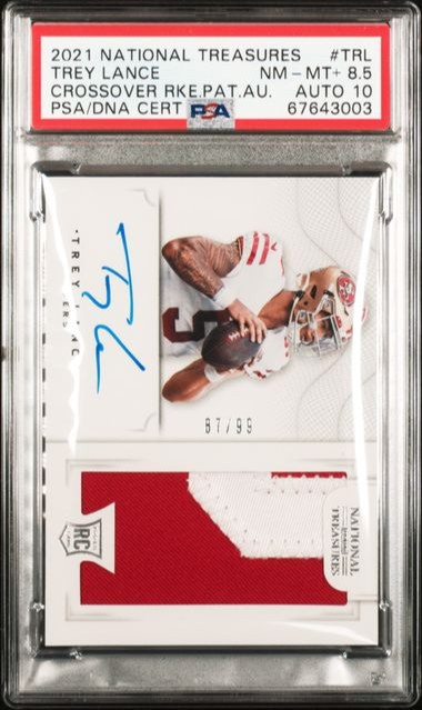 2021 National Treasures Trey Lance /99 PSA 8.5
