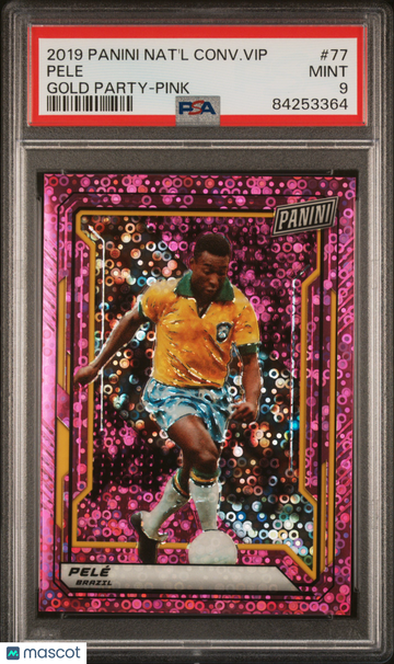 2019 Panini National Convention Vip Gold Party Pele #77 Pink PSA 9