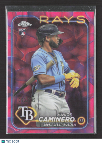 2024 Topps Chrome Update Series Junior Caminero #USC193 Pink Lava Lamp Refractor RC