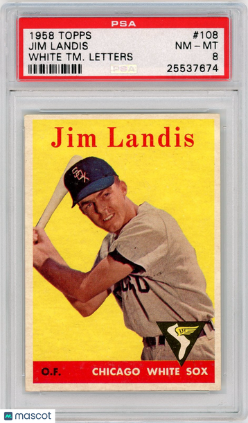 1958 Topps Jim Landis #108 PSA 8