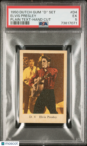 1950 Dutch Gum Cards "D" Set Elvis Presley #D4 Rookie RC PSA 5