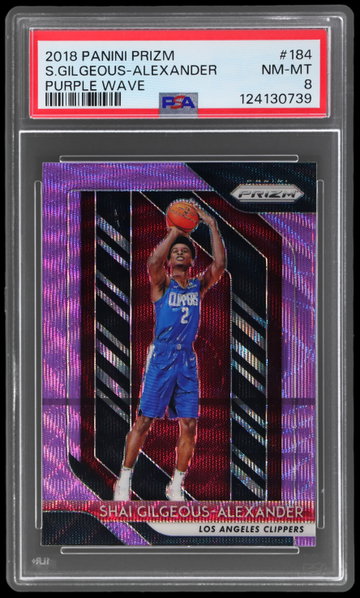 2018 Panini Prizm Shai Gilgeous-alexander Purple Wave Prizm PSA 8 RC