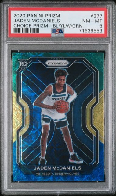 2020 PANINI PRIZM JADEN MCDANIELS CHOICE #277 PSA 8