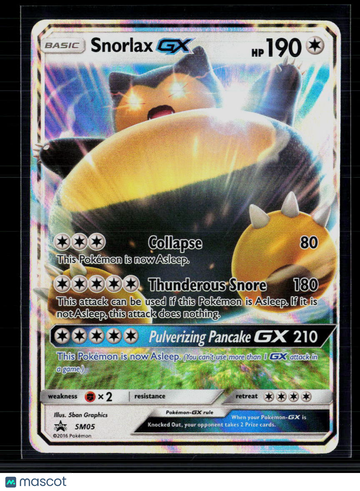 Pokemon 2017 Sun & Moon Snorlax GX #SM05
