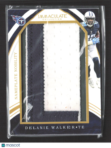 2016 Panini Immaculate Collection Nameplate Nobility Delanie Walker #DWK Patch Nameplate Nobility Game-worn material