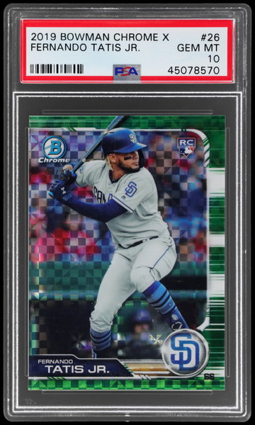 2019 Bowman Chrome X Fernando Tatis Jr. Green X-fractor PSA 10 RC