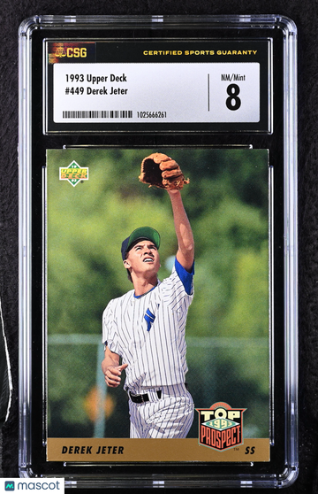 1993 Upper Deck Derek Jeter #449 HOF Rookie RC CGC 8