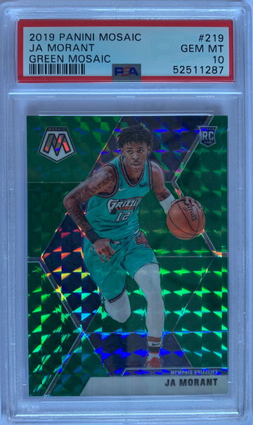 2019 Panini Mosaic Ja Morant Green Mosaic PSA 10 Gem Mint