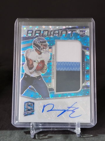 Spectra Radiant Darrynton Evans Neon Blue Disco rookie patch auto rpa /60