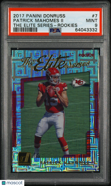 2017 Panini Donruss The Elite Series Rookie Patrick Mahomes II #7 PSA 9