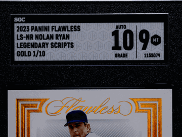 2023 Panini Flawless Nolan Ryan #LS-NR Legendary Scripts Gold SGC 9 Auto 10