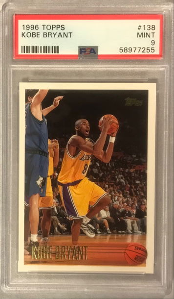 Kobe Bryant Rookie 1996 Topps #138 PSA 9 Mint - Lakers