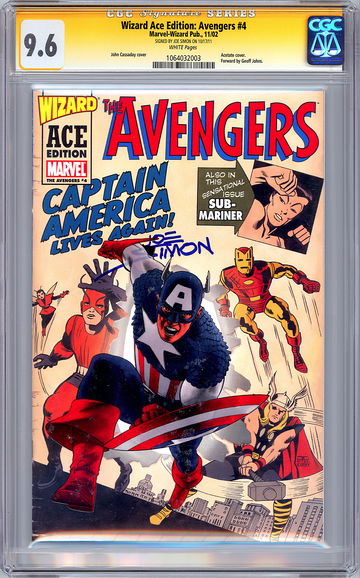 AVENGERS #4 CGC SS 9.6 *SIGNED BY JOE SIMON* CAPT AMERICA CREATOR REPRINT 2002