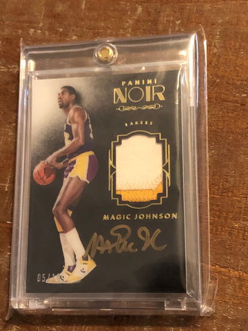 2015-16 noir magic Johnson jersey auto 5/10
