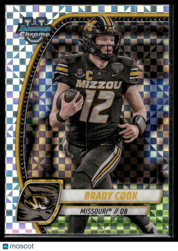 2024 Bowman University Chrome Brady Cook #1 X-Fractor