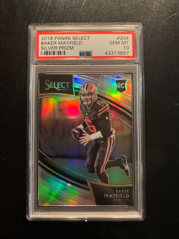 2018 Select Field Level Silver Baker Mayfield #204 PSA10 Gem Mint