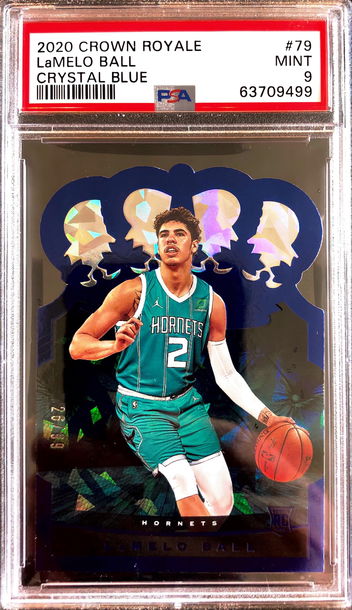 2020-21 Panini Crown Royale #79 LAMELO BALL Crystal Blue Rookie RC #/99 PSA 9 Mint 