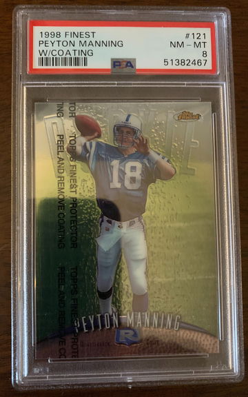 1998 Finest Peyton Manning #121 with coating PSA 8