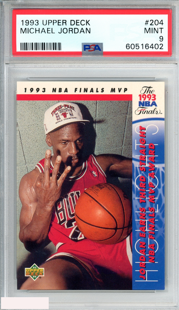 1993 UPPER DECK MICHAEL JORDAN #204 CHICAGO BULLS HOF PSA 9 MINT
