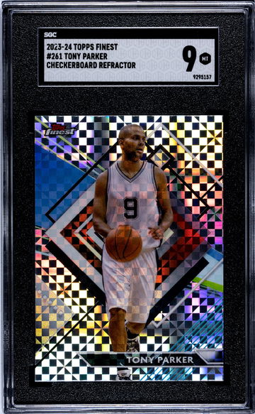 2023-24 Topps Finest Checkerboard Refractor Tony Parker #261 SGC 9