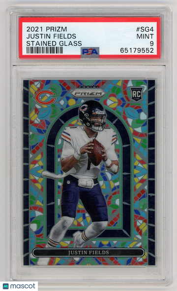 2021 Panini Prizm Stained Glass SSP Justin Fields #SG4 PSA 9