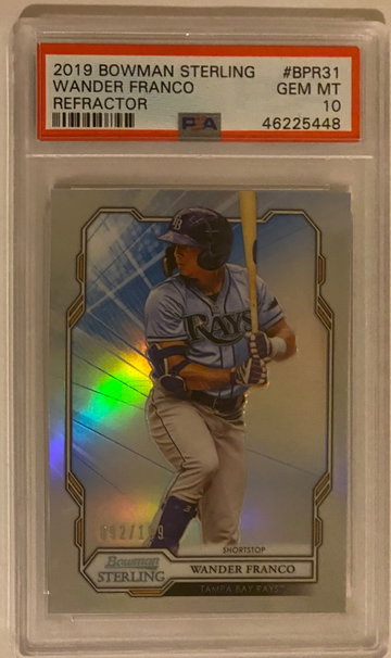 WANDER FRANCO ‘19 Bowman Sterling Chrome Refractor SP RC 92/199! PSA 10! Low POP! RARE!
