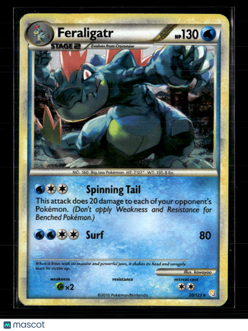 2014 HeartGold & SoulSilver Feraligatr Rare #20/123