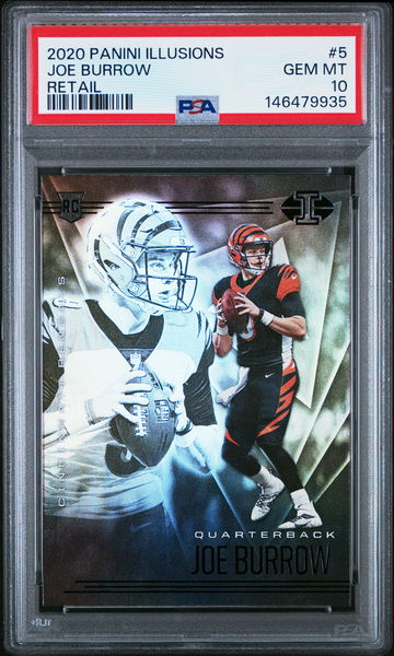 2020 PANINI ILLUSIONS JOE BURROW RETAIL #5 RC ROOKIE PSA 10