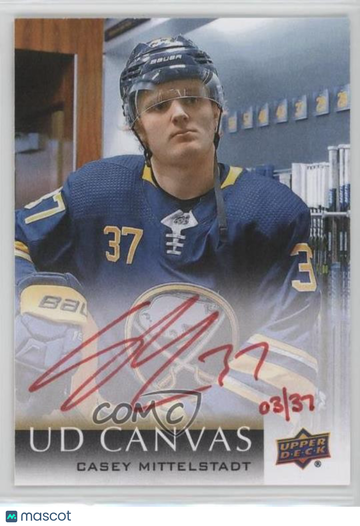 2018-19 Upper Deck Clear Cut Casey Mittelstadt #CS-MI Red Ink 03/37 Parallel/Variety Rookie Insert