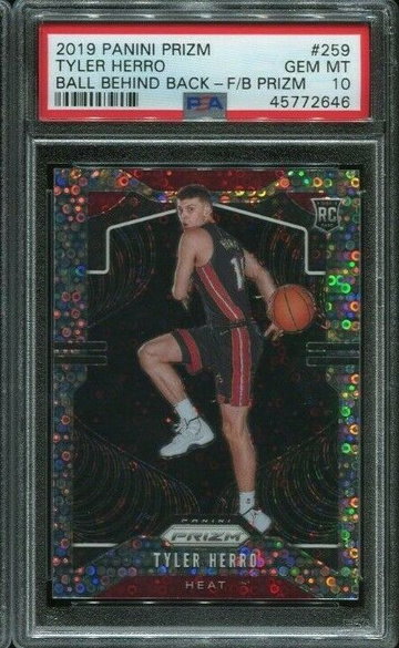 2019 Panini Prizm Tyler Herro Prizm Fast Break Silver Variation Rookie RC PSA 10