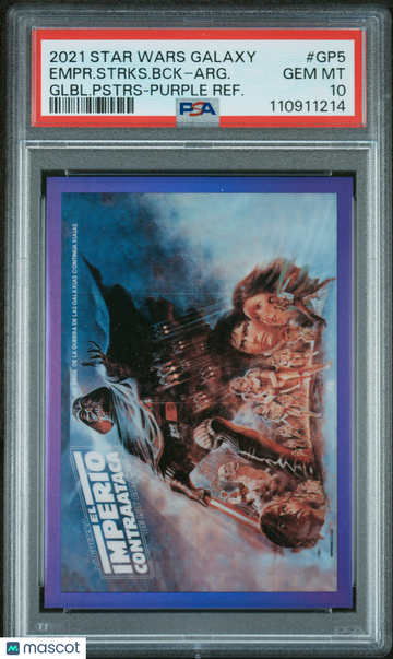 2021 Topps Chrome Star Wars Galaxy Global Posters Empr. Strks. BCK–Arg. #GP5 Glbl. Pstrs Purple Refractor PSA 10