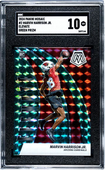 2024 Panini Mosaic #2 Marvin Harrison Jr. Elevate Green Prizm SGC 10