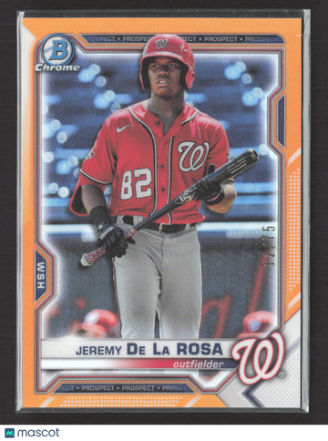 2021 Bowman Chrome Jeremy De La Rosa #BCP-248 Orange Refractor