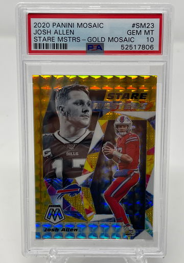 2020 Panini Mosaic Josh Allen /10 Gold Stare Masters SSP PSA 10 GEM MT (CANADA) 