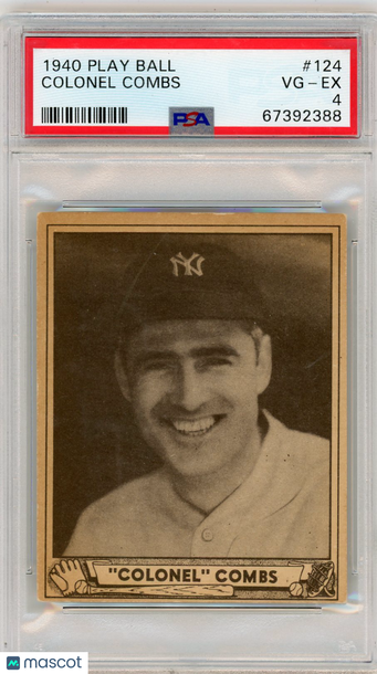 1940 Play Ball Colonel Combs #124 PSA 4