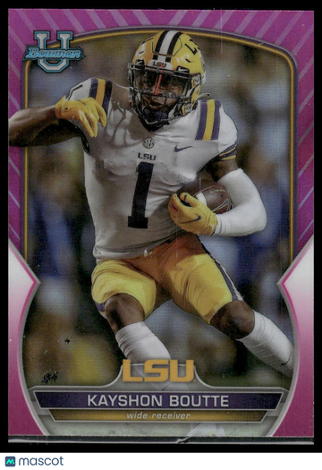 2022 Bowman University Chrome Kayshon Boutte #20 Pink Refractor