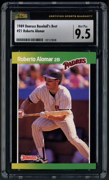 1989 Donruss Baseball's Best Roberto Alomar #21 CSG 9.5 Mint+ San Diego Padres