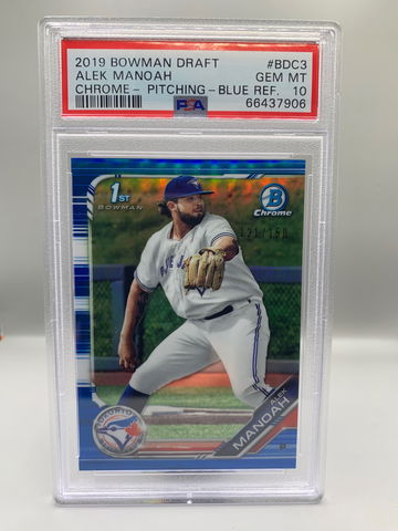 2019 Bowman Chrome Alek Manoah Blue BDC3 PSA 10