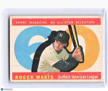 Topps 1960 Topps Sport Magazine '60 All-Star Selection Baseball—Roger Maris #565 —Poor