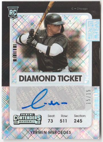 Yermin Mercedes 2021 Contenders Diamond Ticket RC Rookie Auto Autograph 15/15