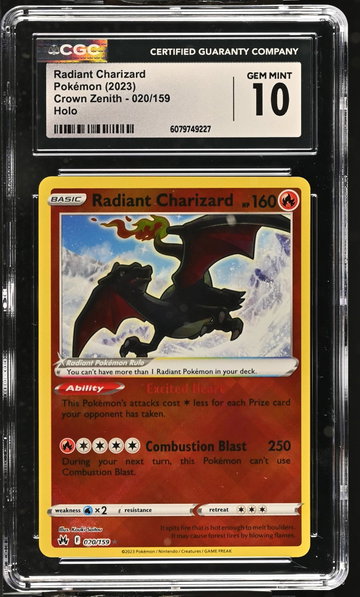 2023 Crown Zenith #020/159 Radiant Charizard Holo CGC 10