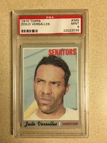 1970 Topps #365 Zoilo Versalles PSA 9 MINT SENATORS 