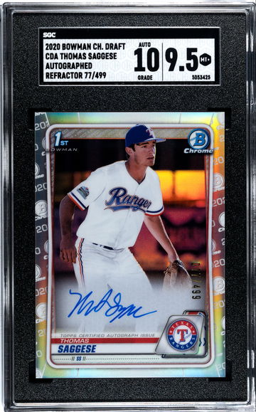 Thomas Saggese  Auto Refractor 2020 Bowman Chrome Draft CDA-TSA 77/499
