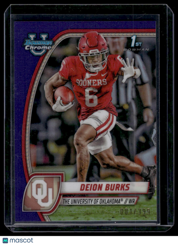 2024 Bowman University Chrome Deion Burks #56 Purple Refractor SN