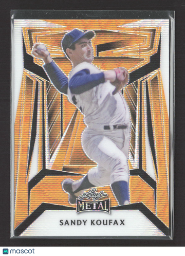 2023 Leaf Metal Baseball Sandy Koufax #B-31 Orange Wave 1/1