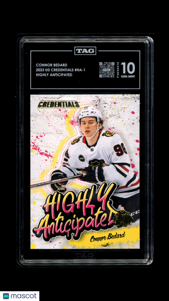 2023 Upper Deck Credentials Highly Anticipated Connor Bedard #HA-1 Rookie TAG 10