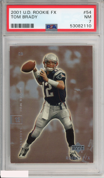 2001 UPPER DECK ROOKIE FX TOM BRADY #54 NEW ENGLAND PATRIOTS PSA 7 NM